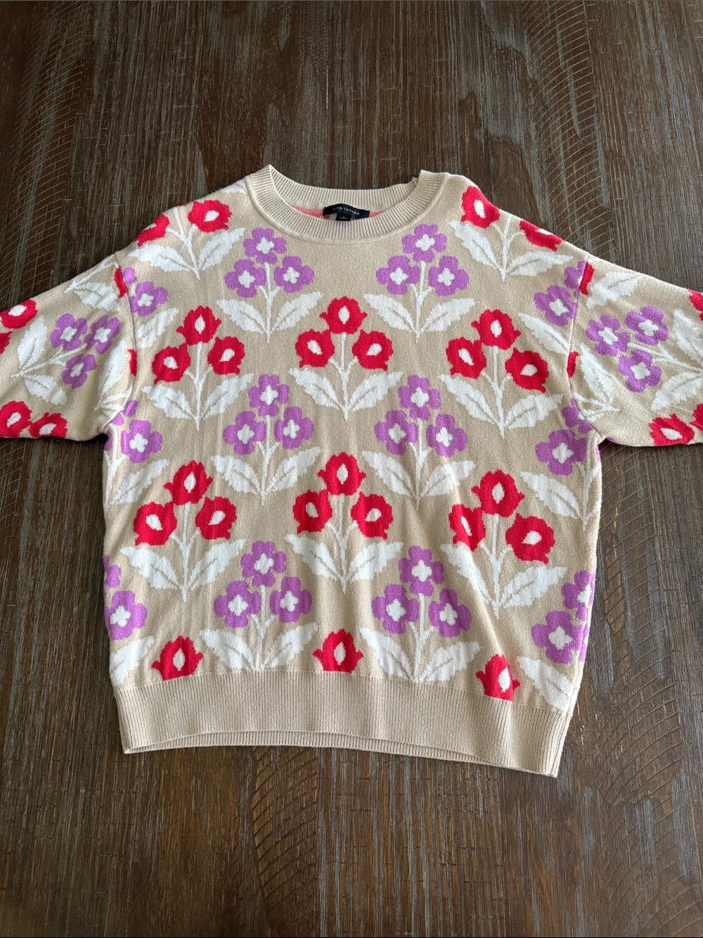 Ann Taylor floral sweater size L